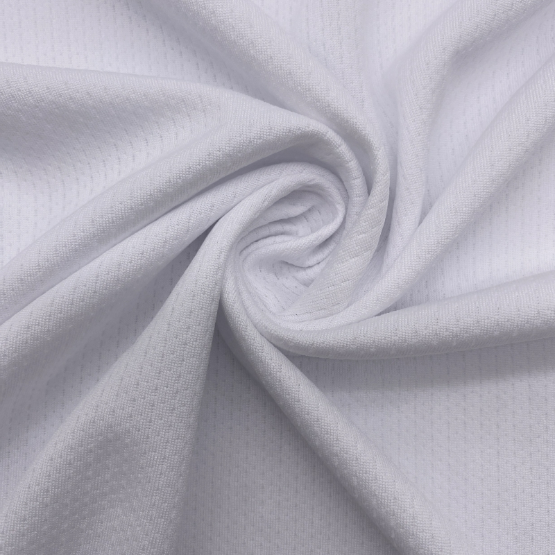 100% Polyester RPET recycled moisture wicking jacquard mesh fabric for sports shirts