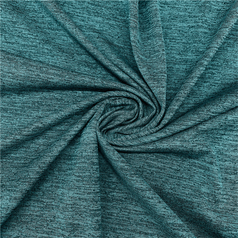 Heather polyester cationic spandex jersey moisture wicking knitted fabric