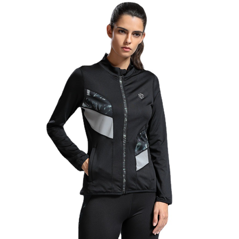 Factory Wholesale Custom Slim-cut Full Zip Turtle Neck Active Jacket With Long Sleeves For Women