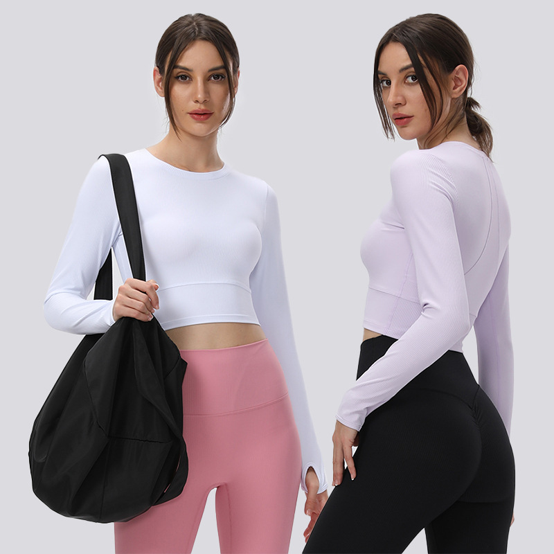 Professional Manufacturer Custom Yoga Suit Long Sleeve Crop Top Fitness Butt Lifting Yoga Leggings Women Active Workout Clothing